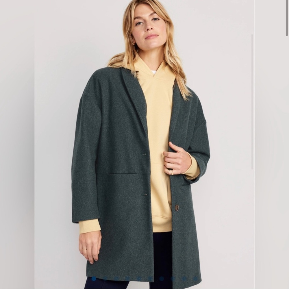 Old Navy Green Long-Line Cardigan Coat